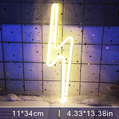 Neon vägglampa - Blixt - Prylkompaniet