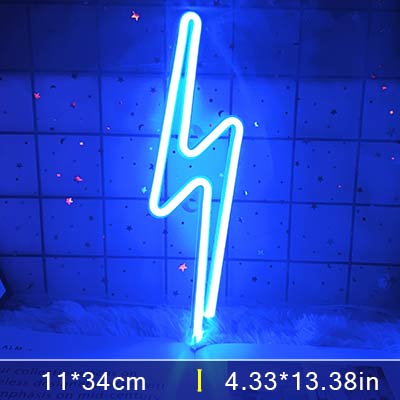 Neon vägglampa - Blixt - Prylkompaniet