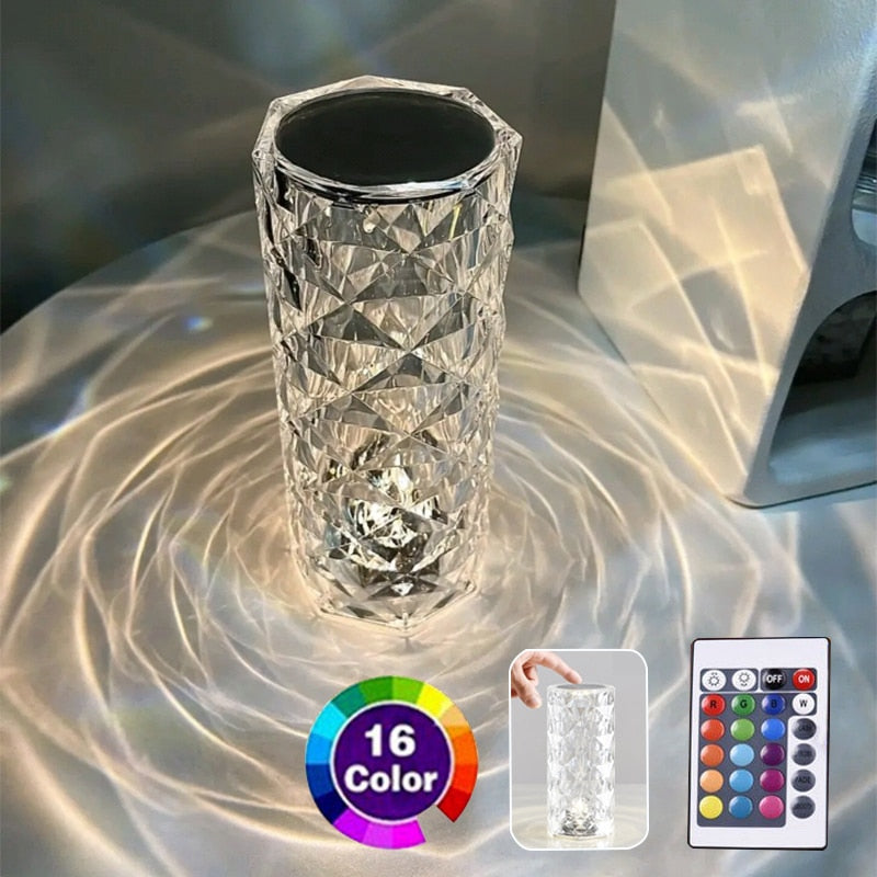 Kristall lampa - 16 färger - Prylkompaniet
